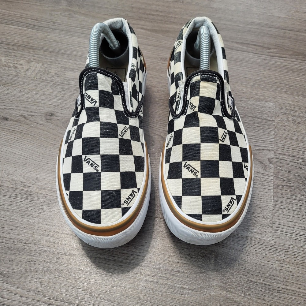 Vans Slip-On Stacked Checkerboard Platform Shoes Black White Women's size 7 - Picture 5 of 9